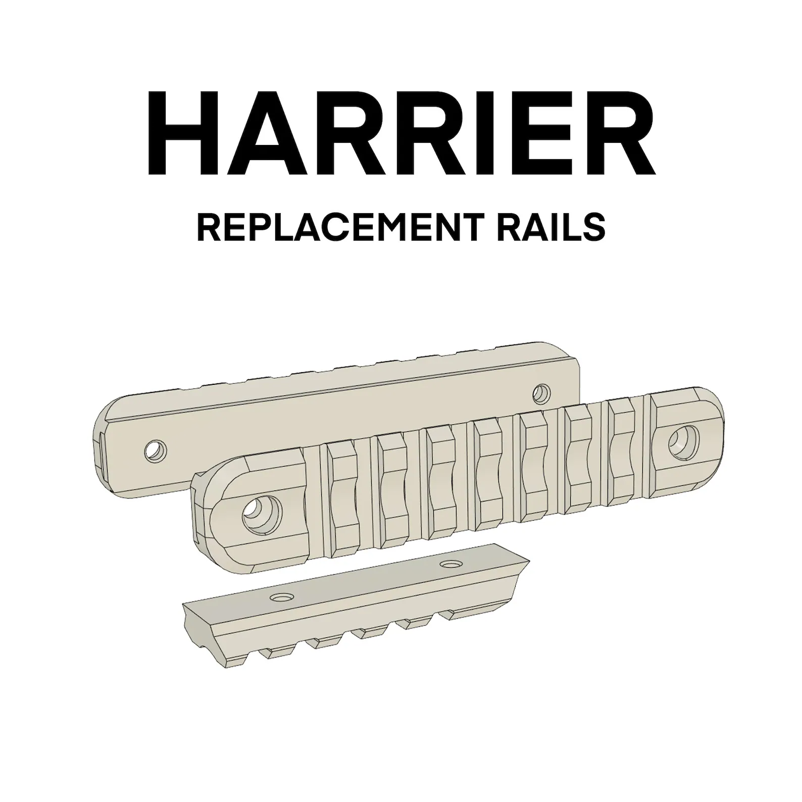 Zaurko Blasters - Harrier Replacement Rails (PLA+)