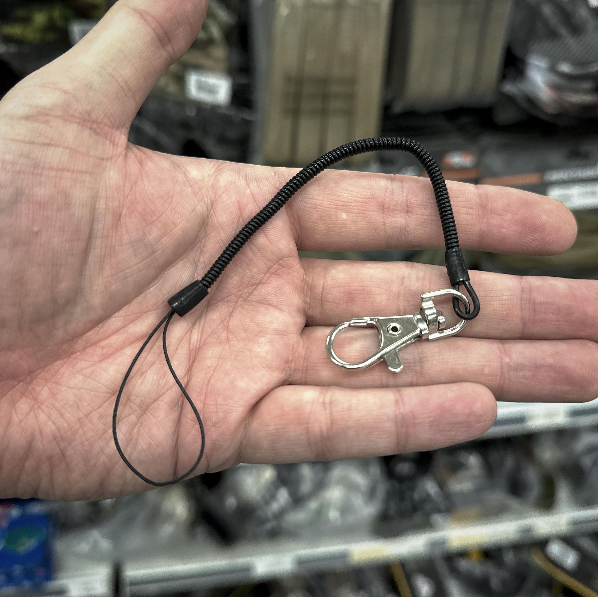 Black Stealth - Elastic Rubber Lanyard