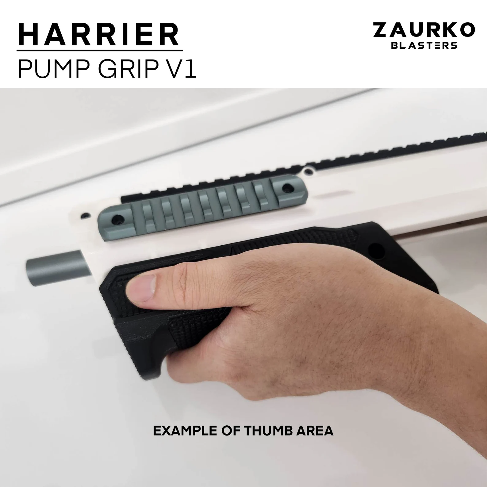 Zaurko Blasters - Harrier Pump Grip (PLA)