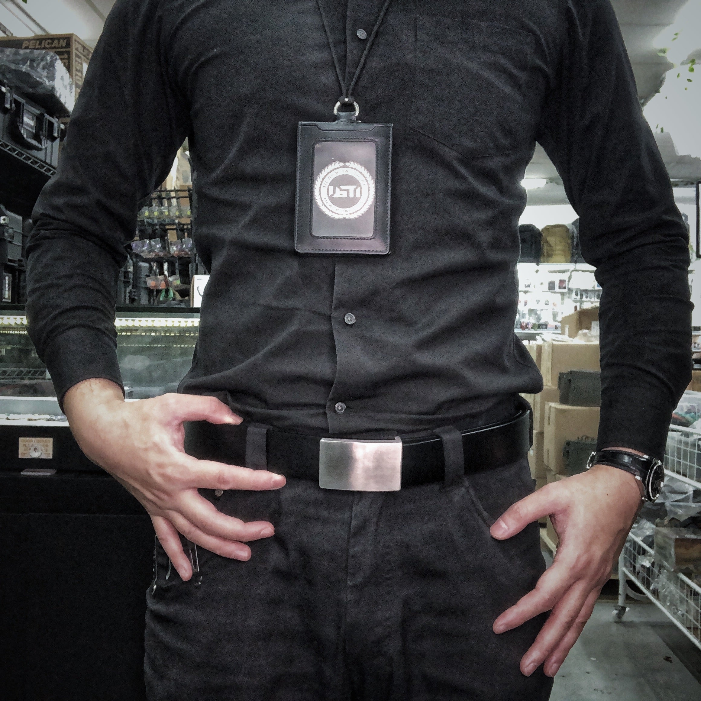 Black Stealth - Professional Italian Leather 304S Steel Belt