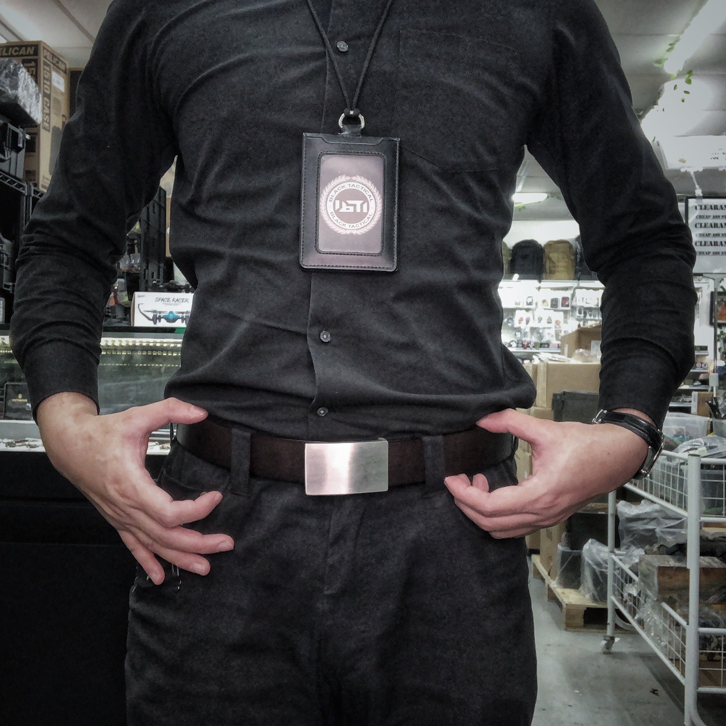 Black Stealth - Professional Italian Leather 304S Steel Belt