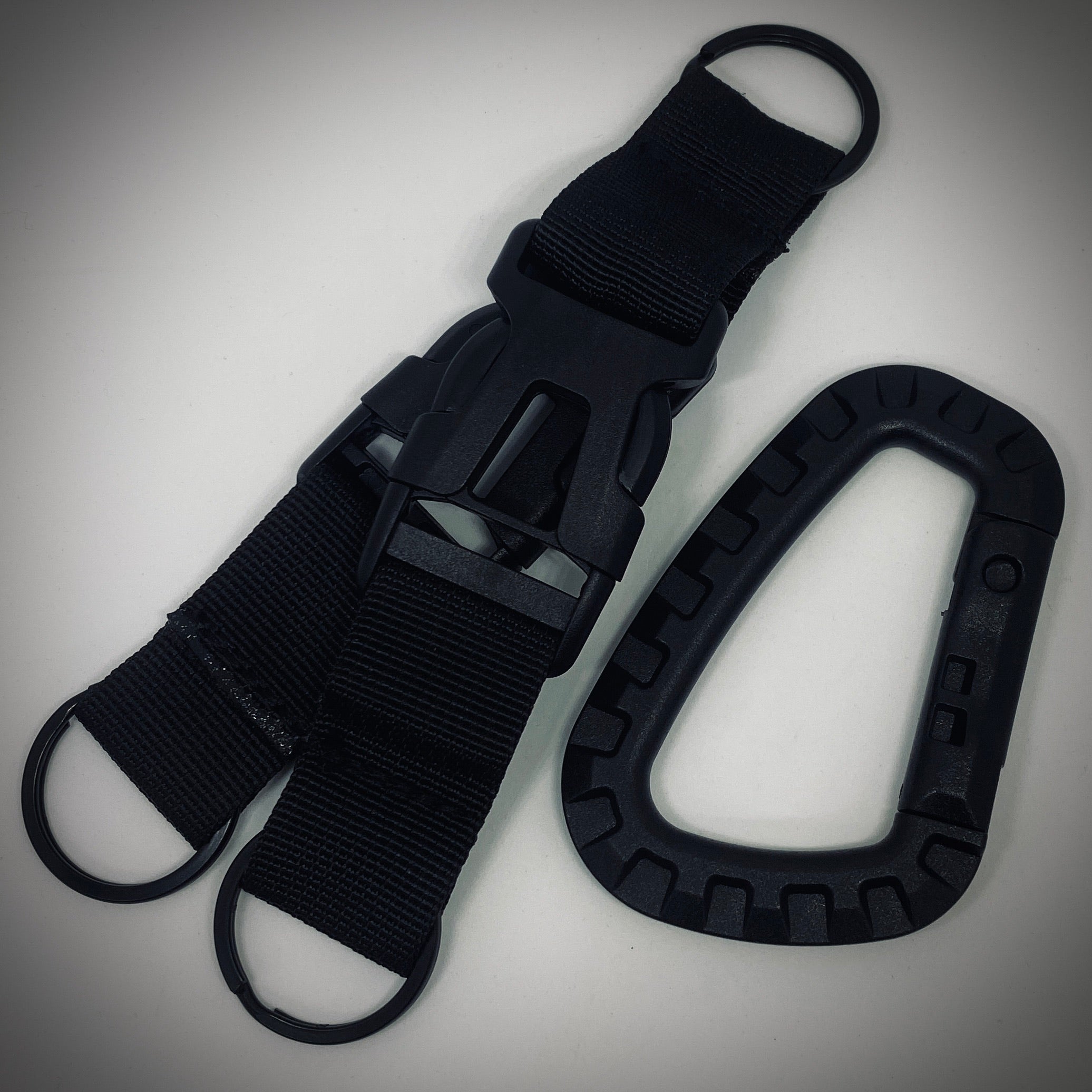 Black Stealth -  Detachable Dual Keyring Split Carabiner (ZJ020)