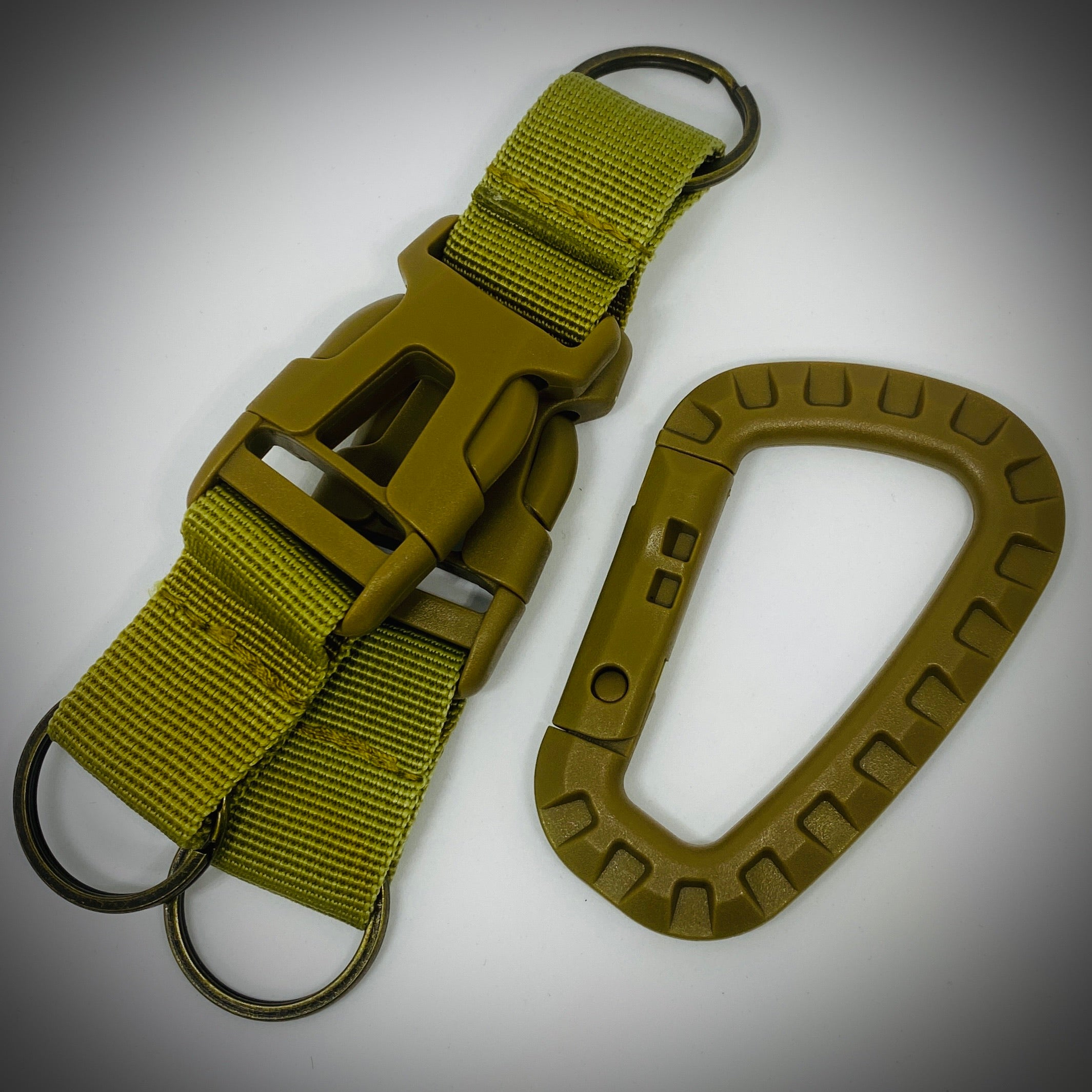 Black Stealth -  Detachable Dual Keyring Split Carabiner (ZJ020)