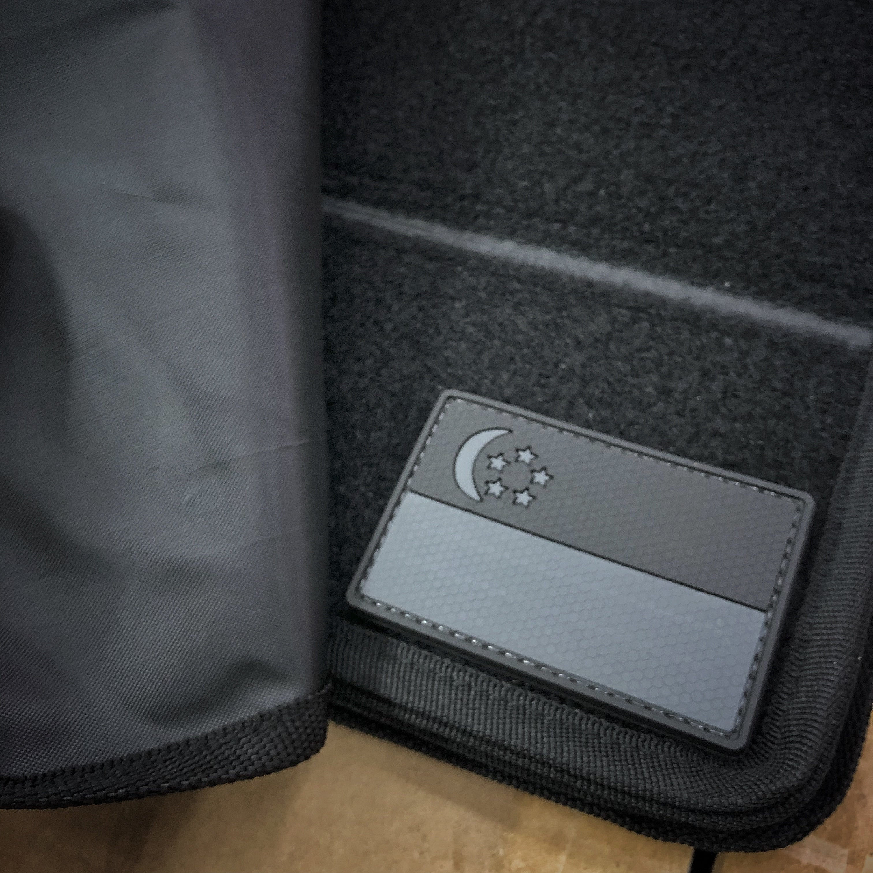 Black Stealth - Ballistic Nylon Velcro Morale Patch Book / Bag