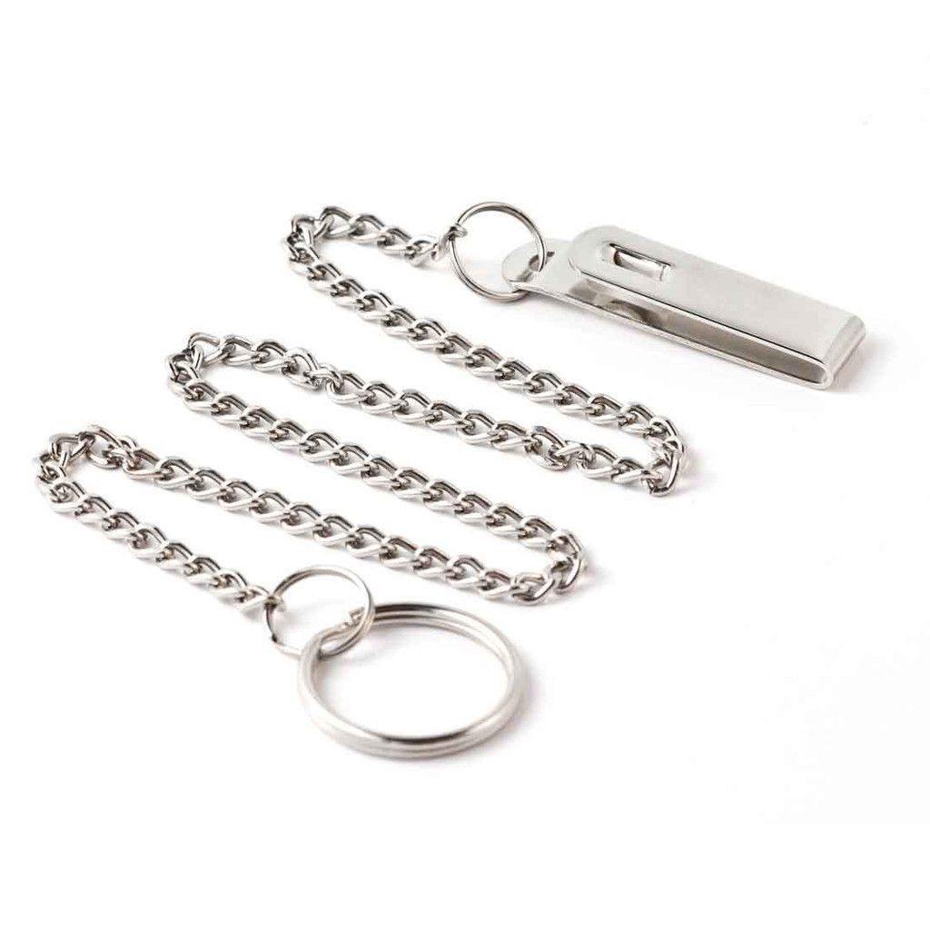 Key-Bak - 19" Polished Key Chain With Pocket Clip