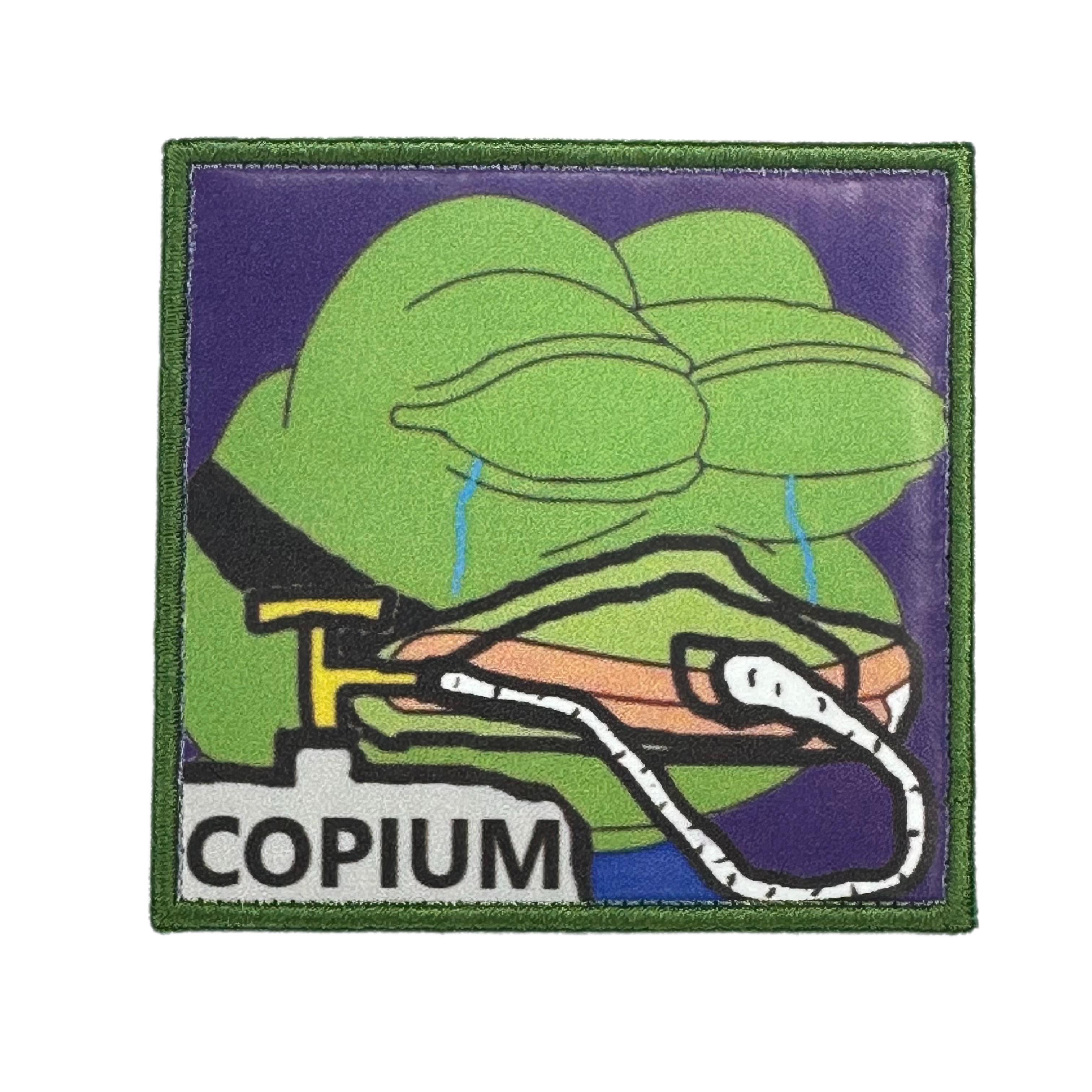 Printed Morale Patches - Meme Pepe Hopium Copium Velcro Morale Patch