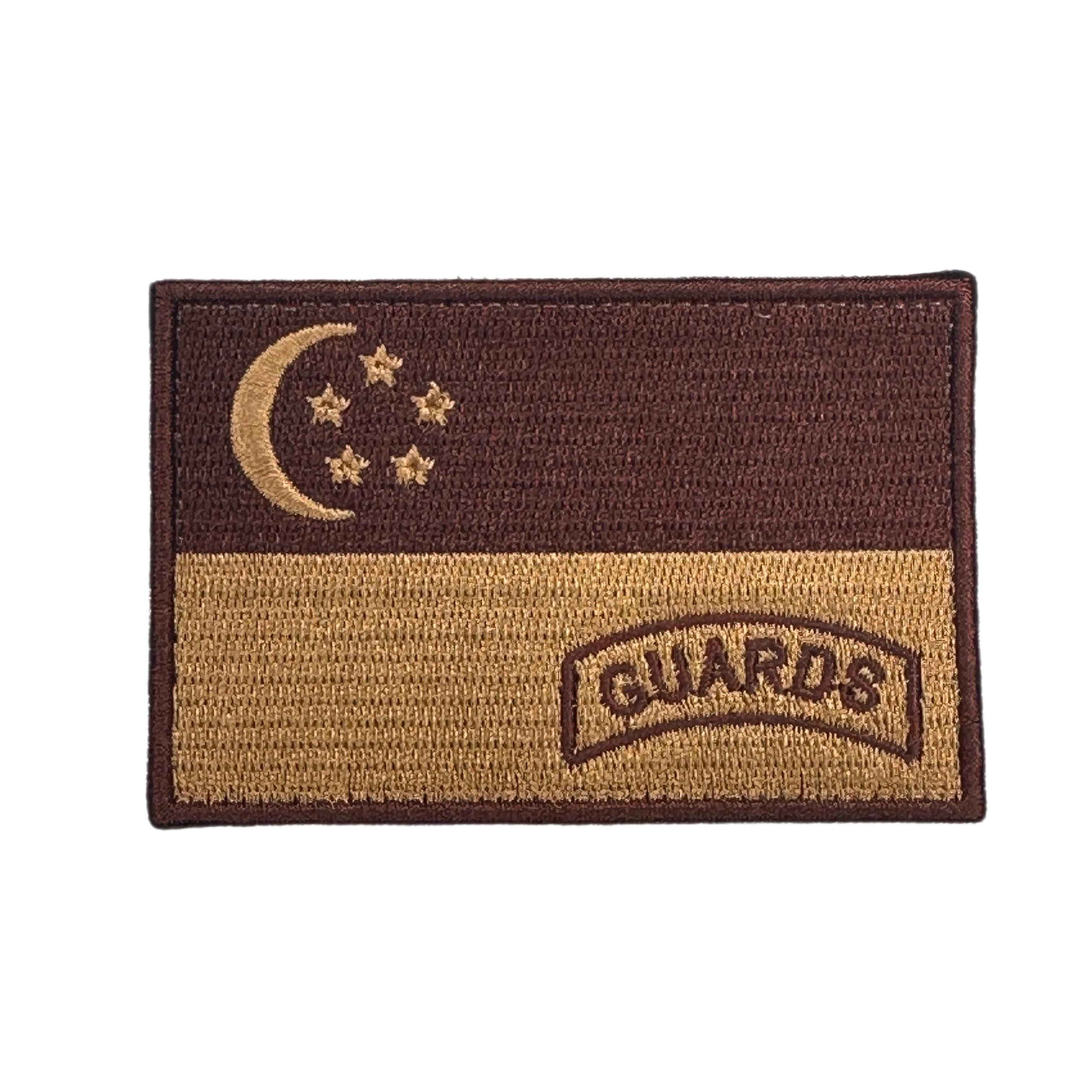 Singapore Flag Guards Embroidered Velcro Morale Patch - Singapore Series