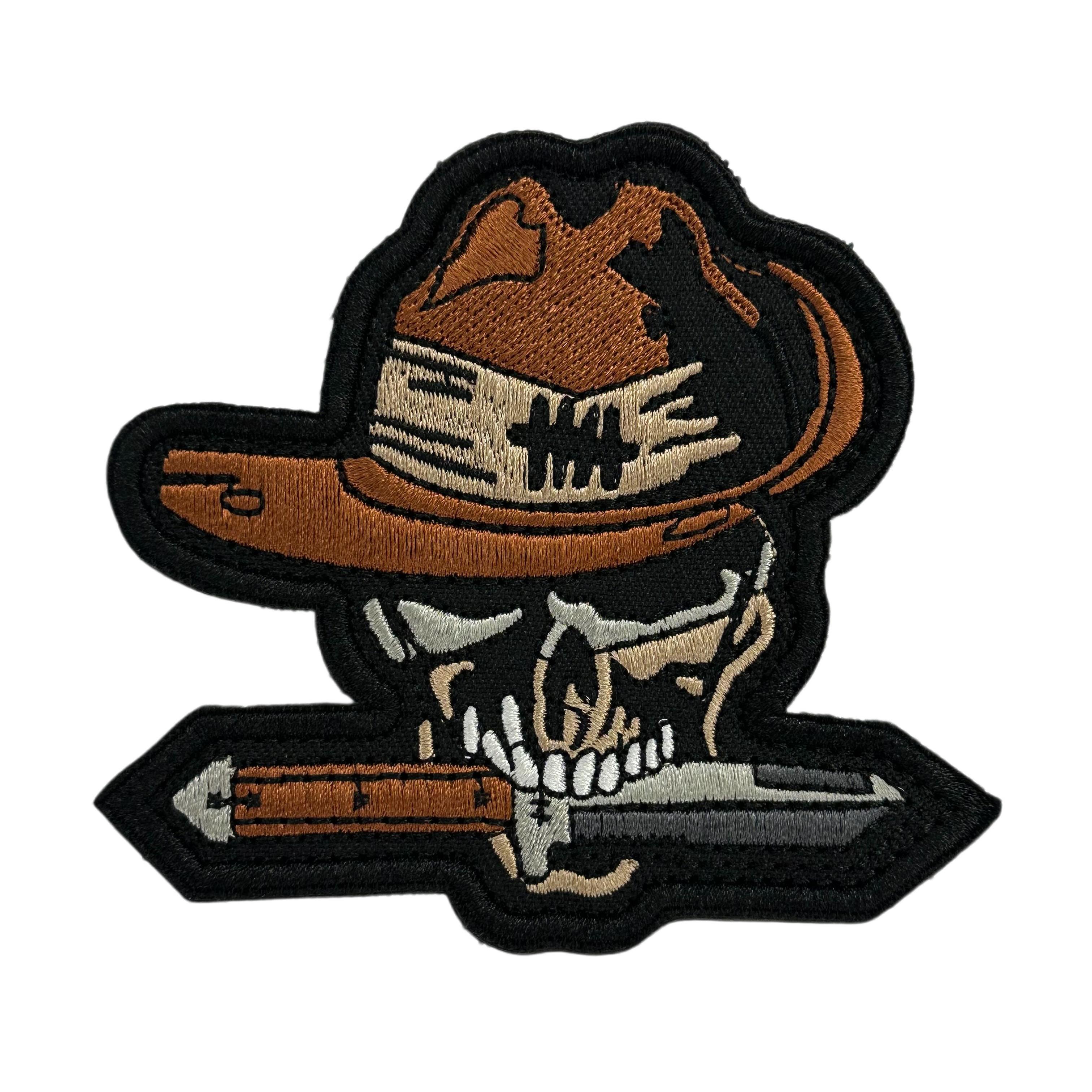 Embroidery Patch - Skull Cowboy Knife