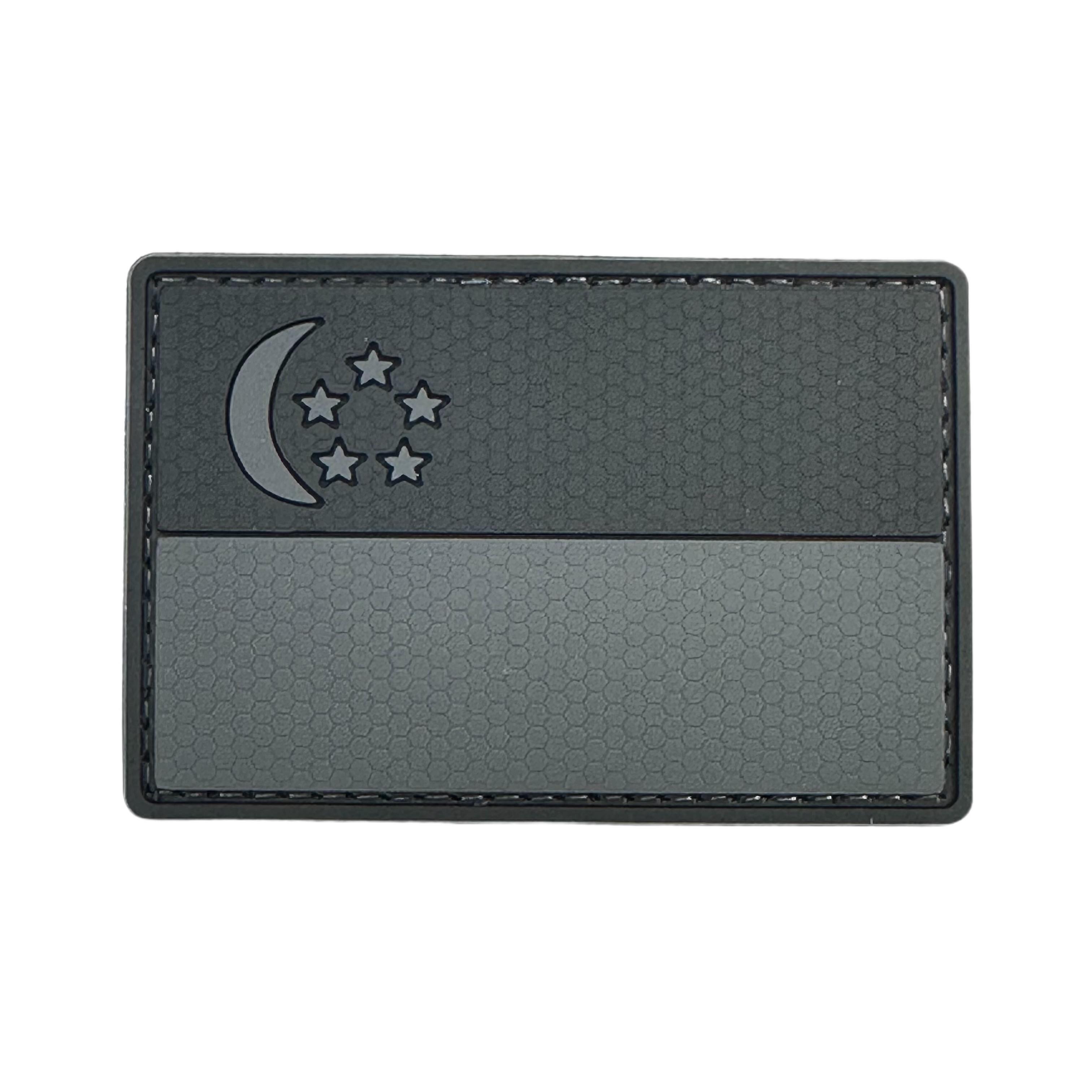 Rubber Patch - Singapore Flag (Honeycomb Textured)