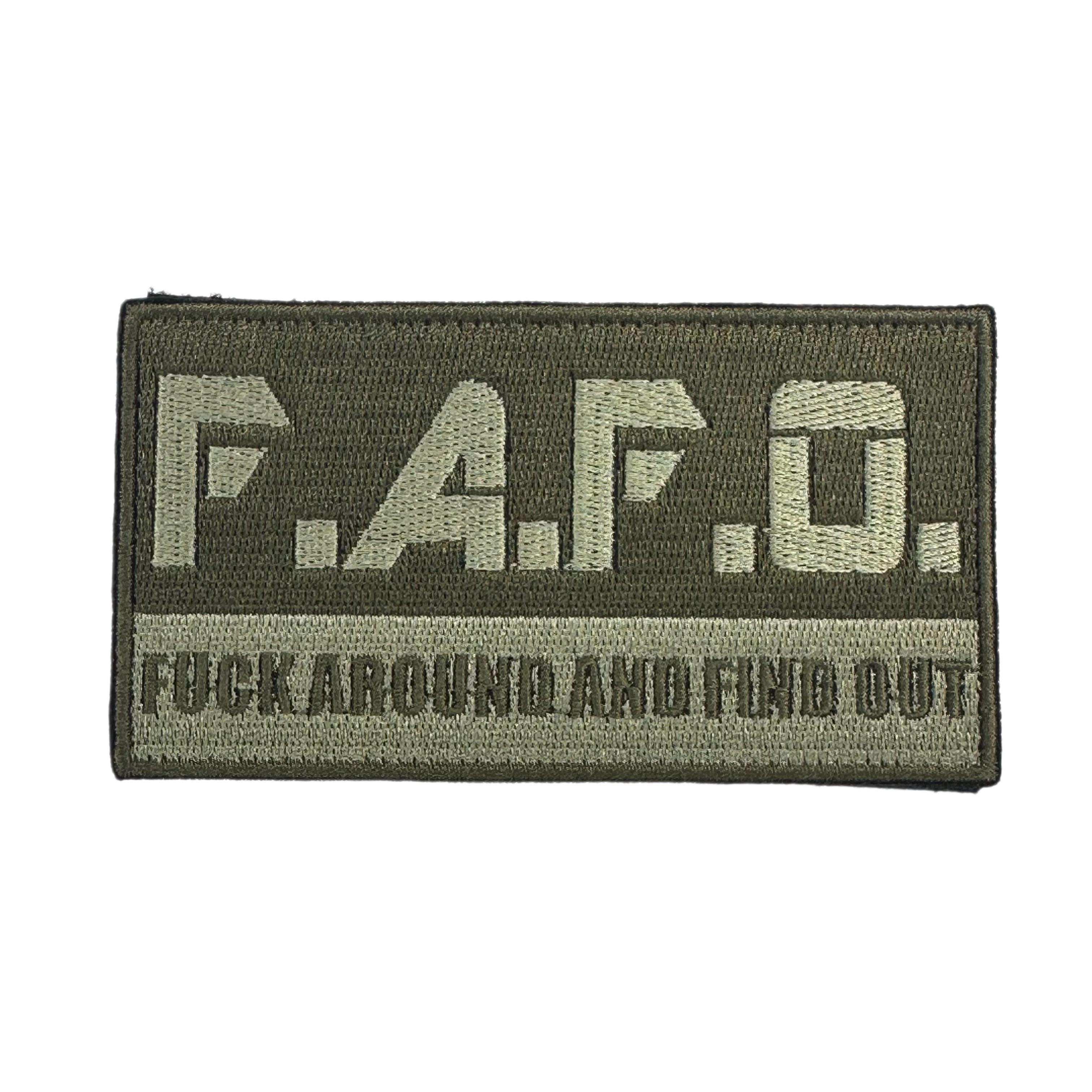 Military Patch FUCK AROUND AND FIND OUT patch [with hook