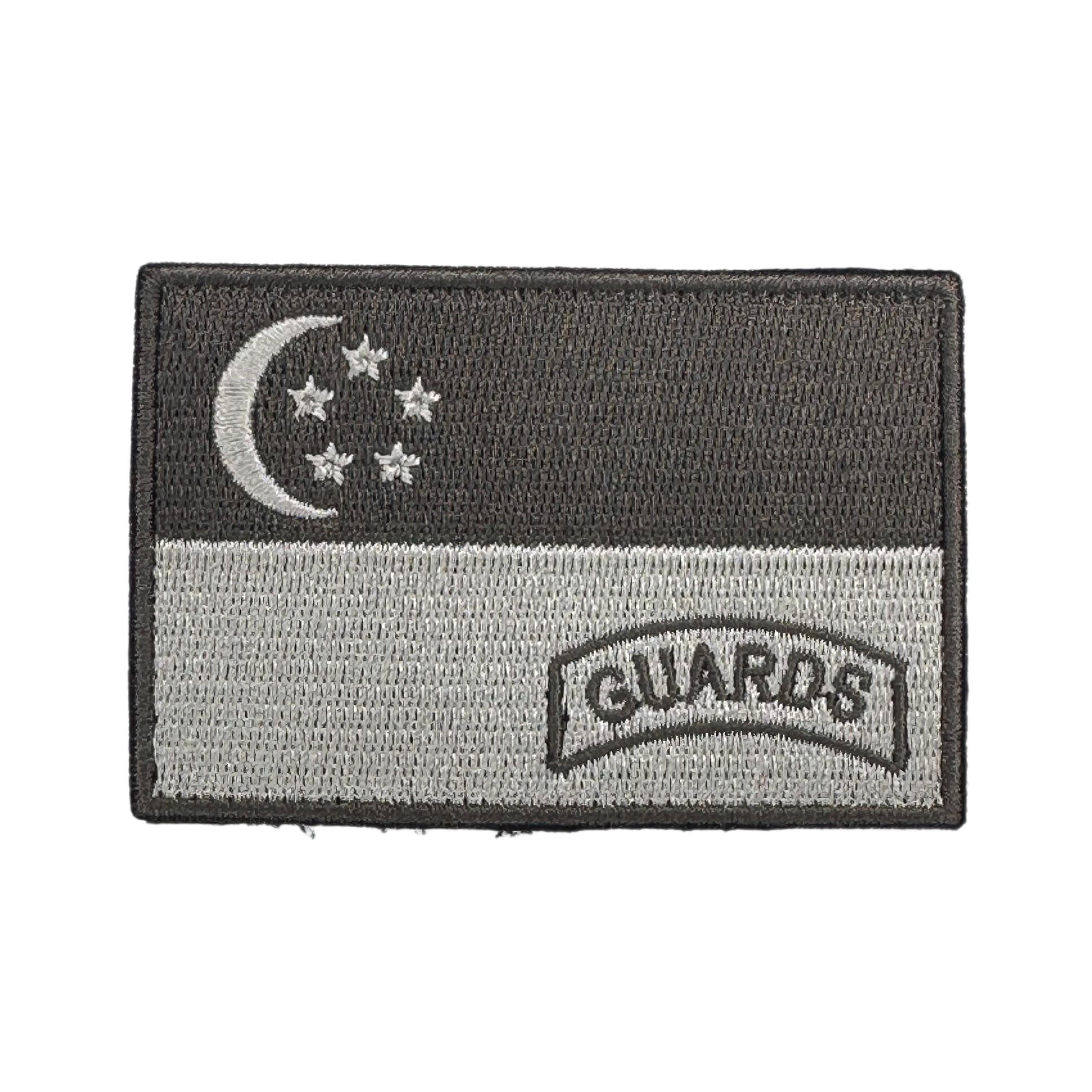 Singapore Flag Guards Embroidered Velcro Morale Patch - Singapore Series