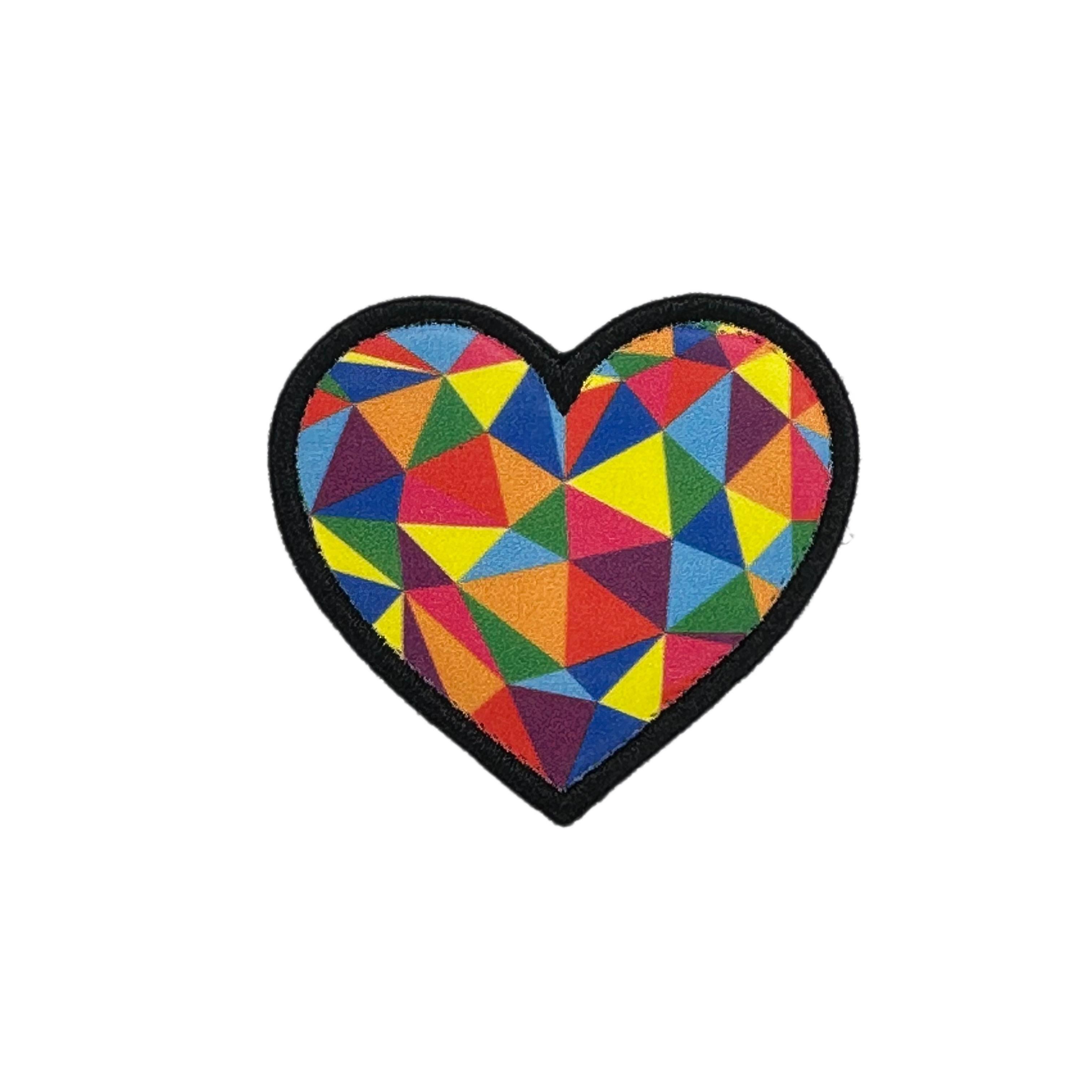 Printed Morale Patches - Pride Heart Velcro Morale Patch