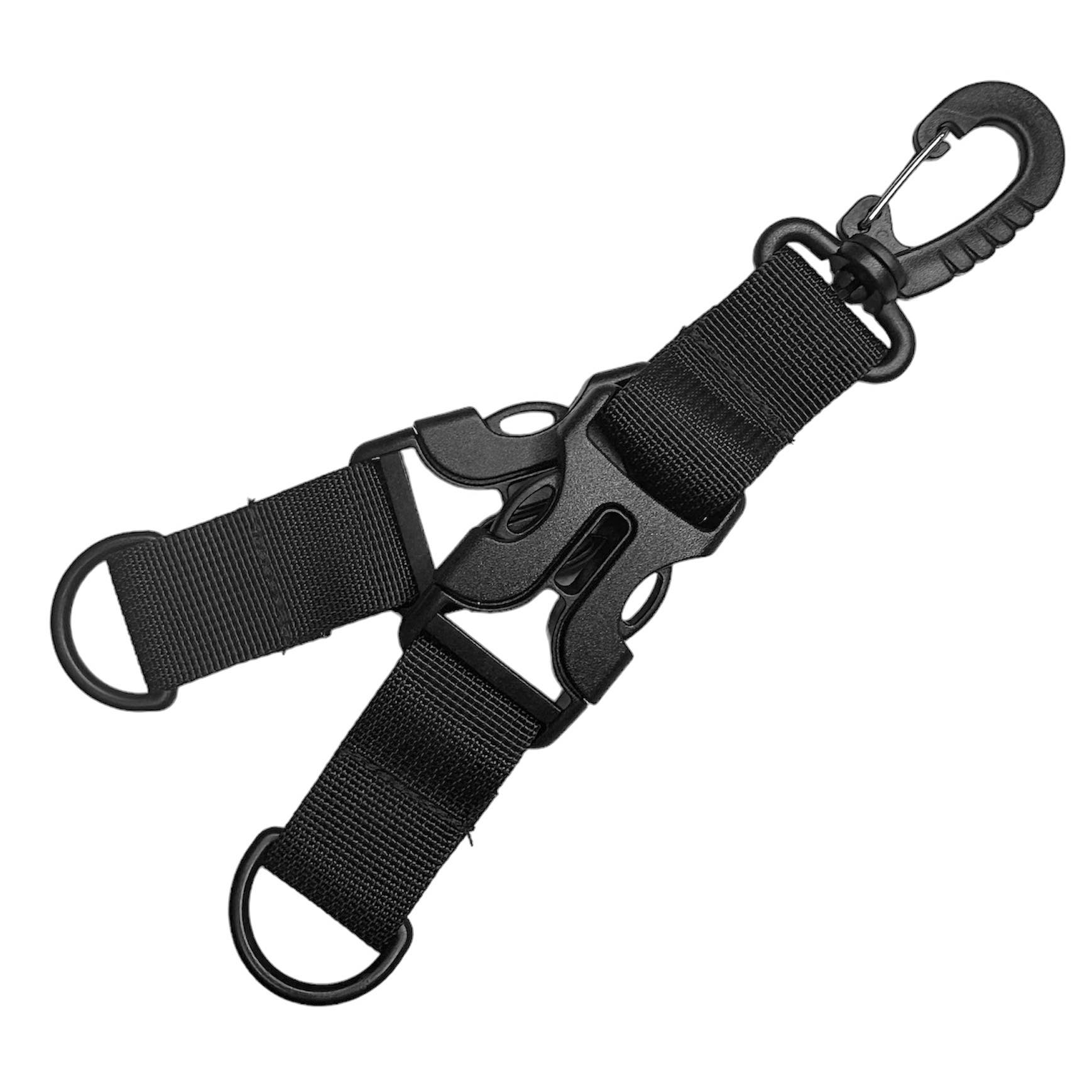 Black Stealth -  Detachable Dual Keyring Split with Hook