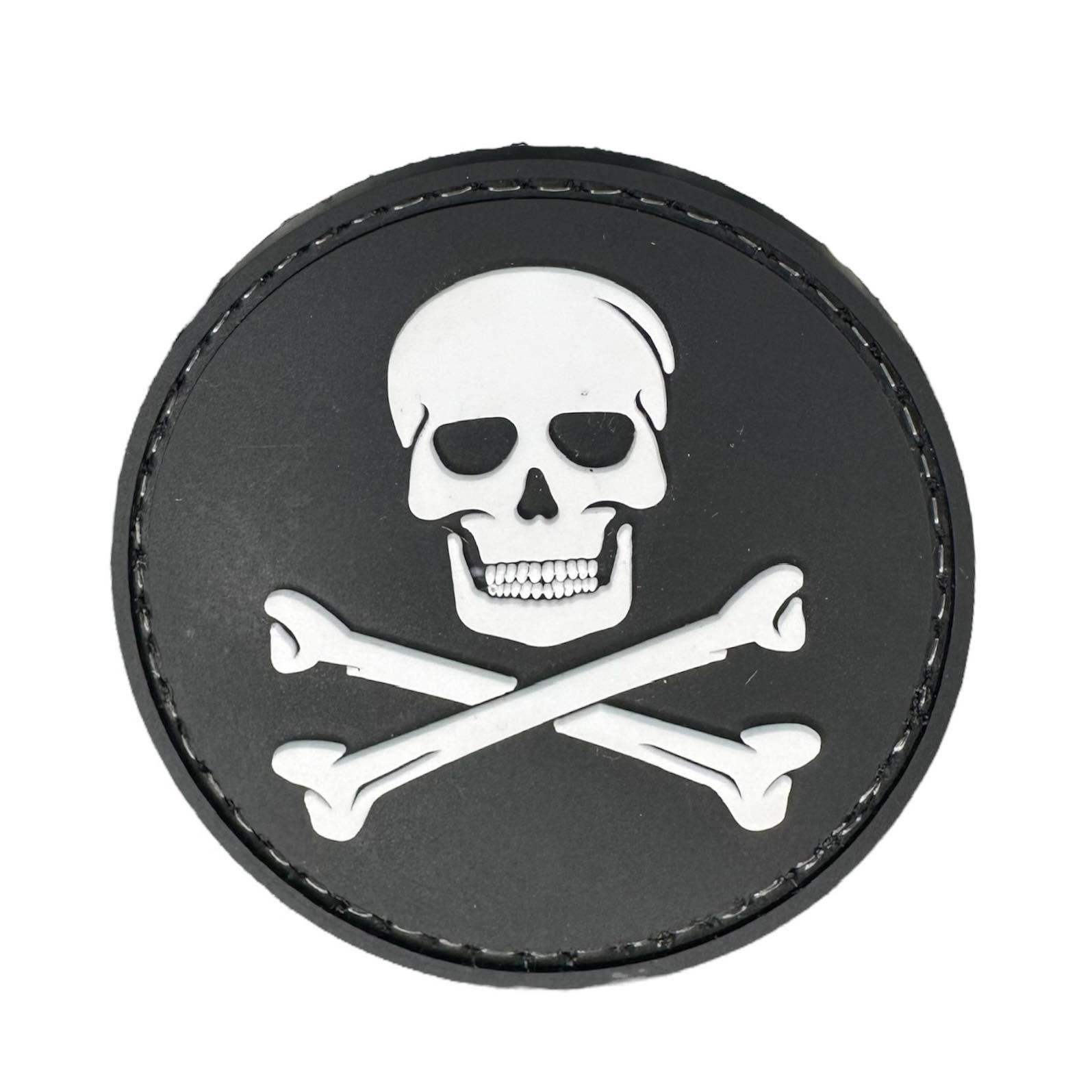 Rubber Patch - Pirate Skull Round Large