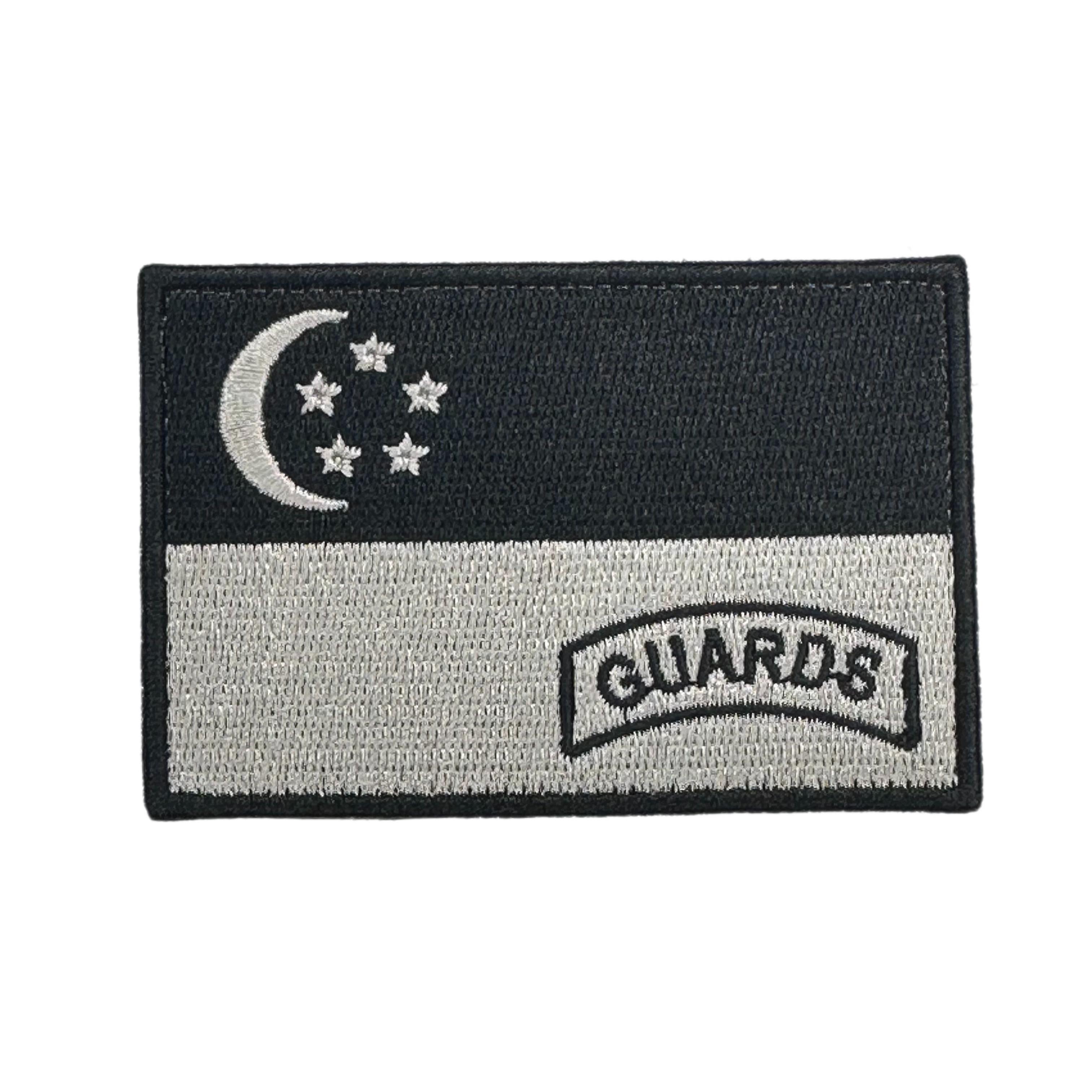 Singapore Flag Guards Embroidered Velcro Morale Patch - Singapore Series