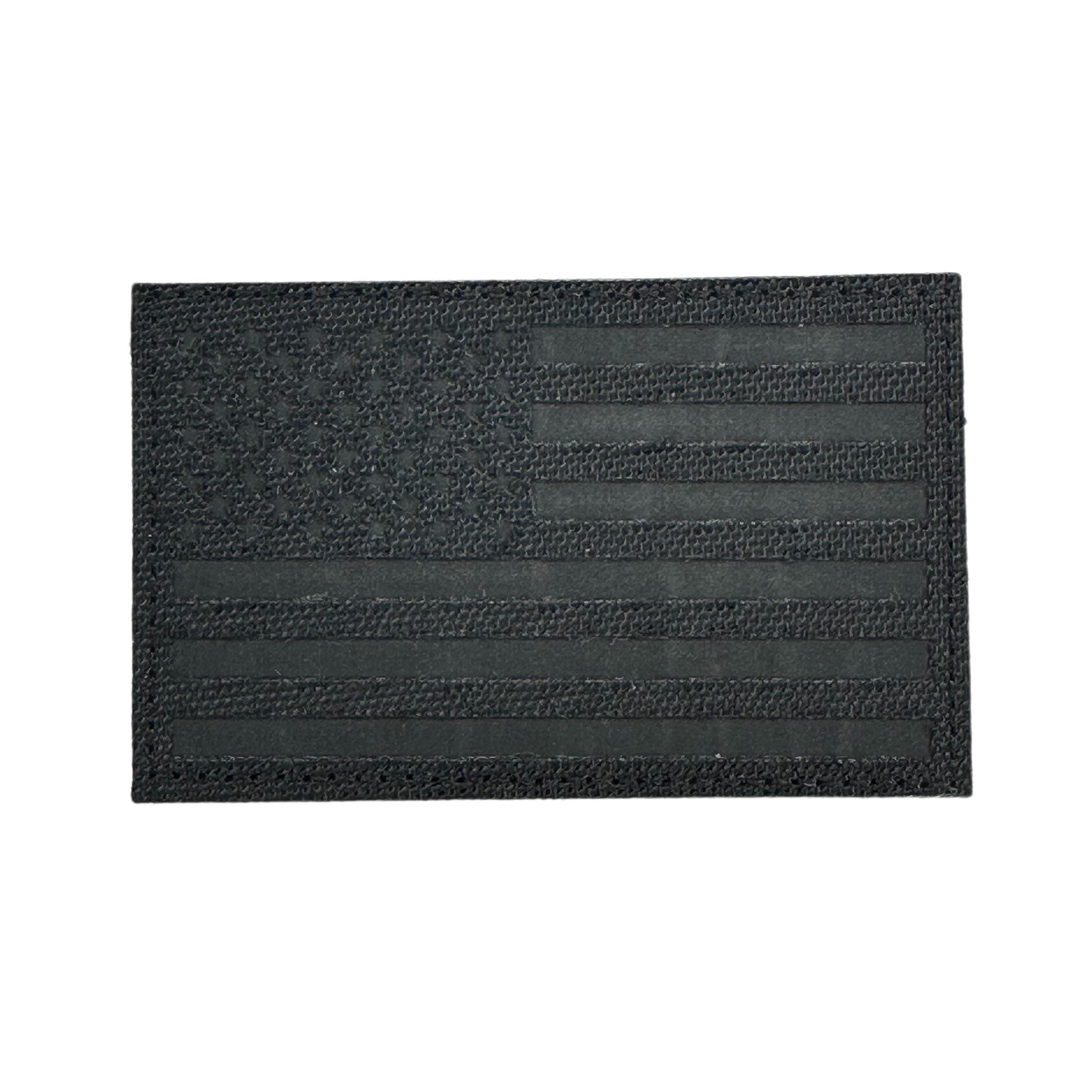 Laser Cut Patch -  USA Black Flag