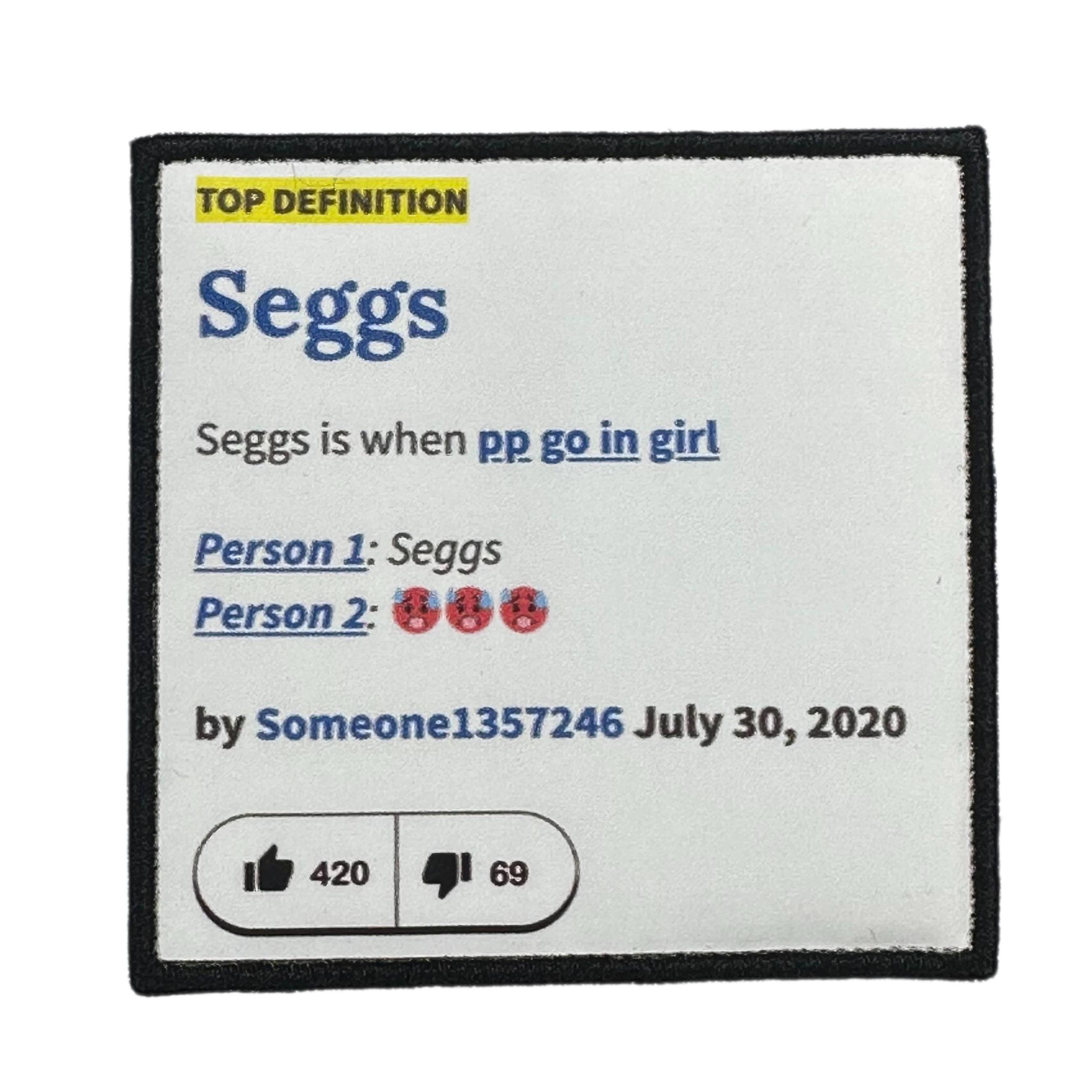 Seggs Definition Urban Dictionary Velcro Morale Patch
