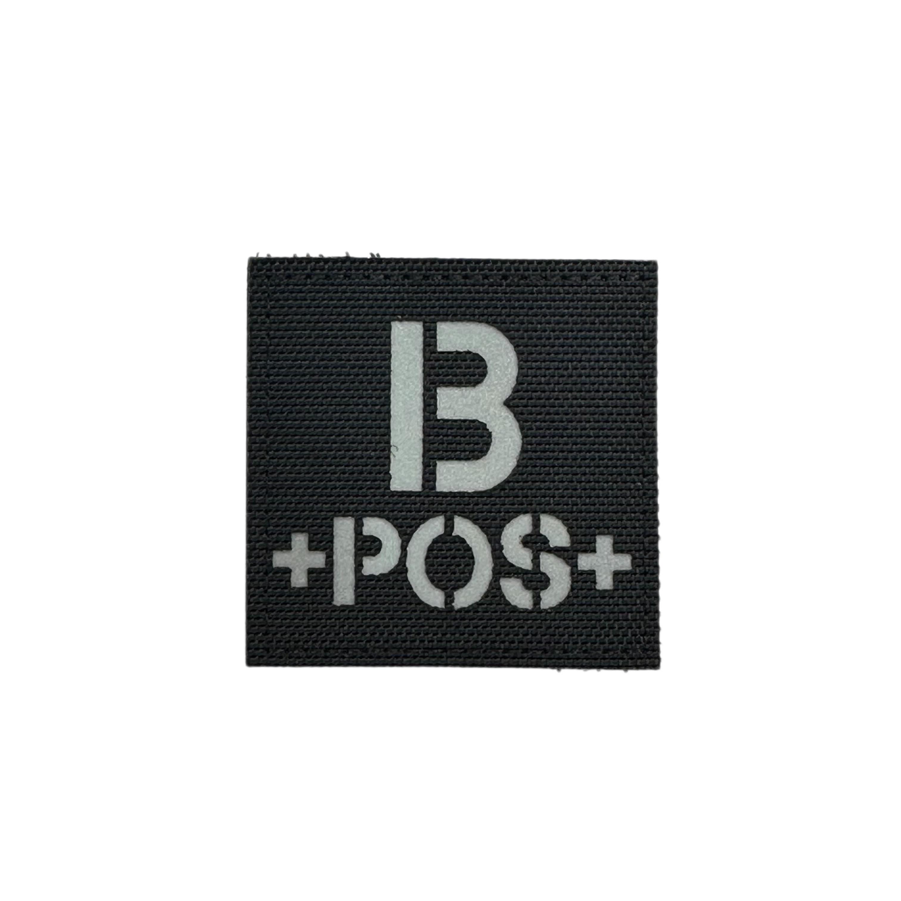 Laser Cut Patch - Square Reflective Bloodtype (B+)