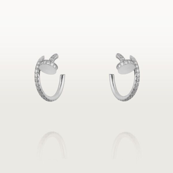 ジュスト アン クル イヤリング ホワイトゴールド、ダイヤモンド