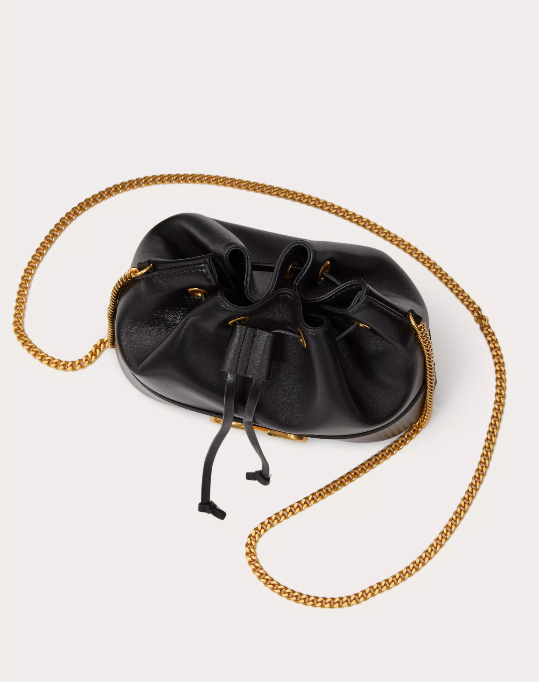 MINI BUCKET BAG IN NAPPA WITH VLOGO SIGNATURE CHAIN