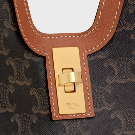 CABAS 16 IN TRIOMPHE CANVAS AND CALFSKIN TAN