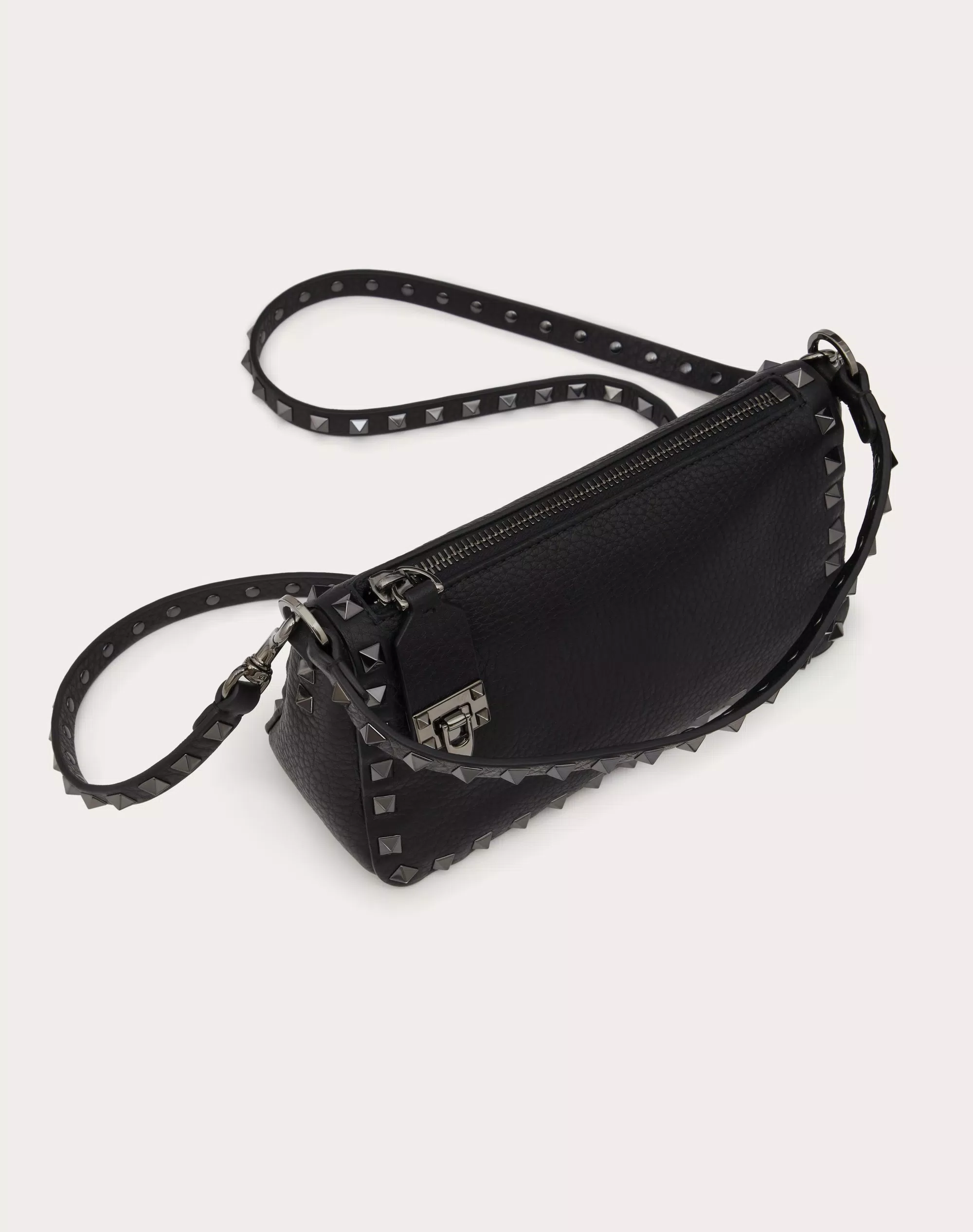 SMALL ROCKSTUD GRAINY CALFSKIN CROSSBODY BAG