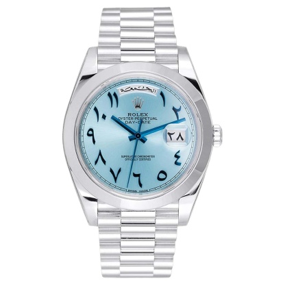 Rolex Day-Date President 40 Ice Blue Arabic Dial Automatic Platinum Watch