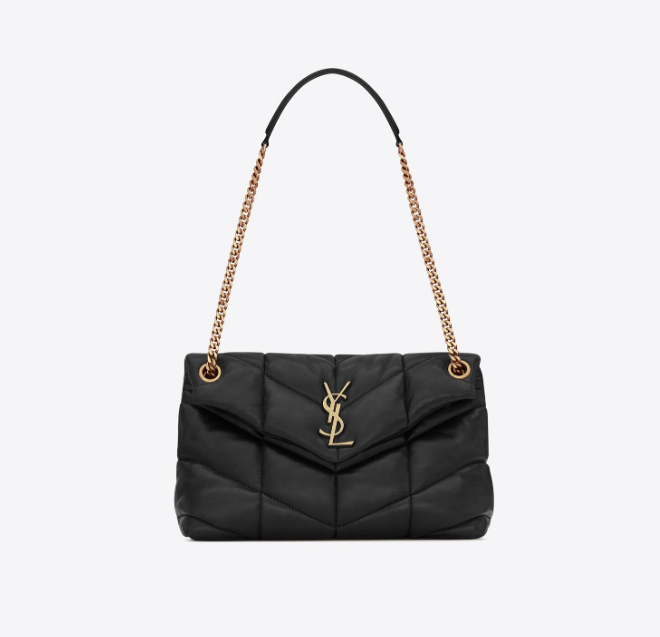 PUFFER SMALL CHAIN BAG IN QUILTED LAMBSKIN