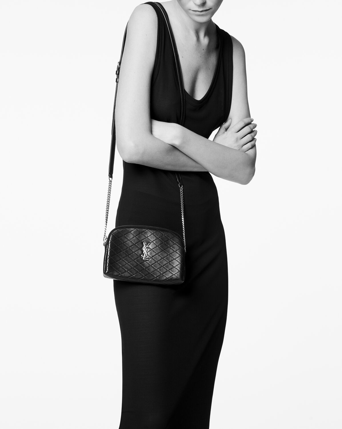 GABY ZIPPED POUCH IN QUILTED LAMBSKIN