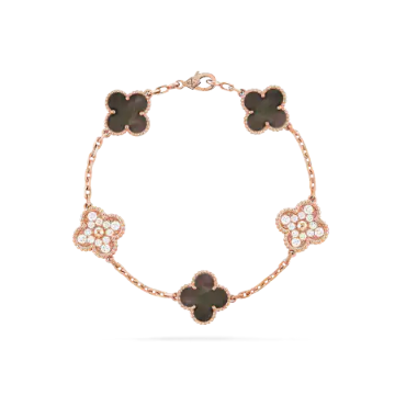 Vintage Alhambra bracelet with 5 lucky four-leaf motifs