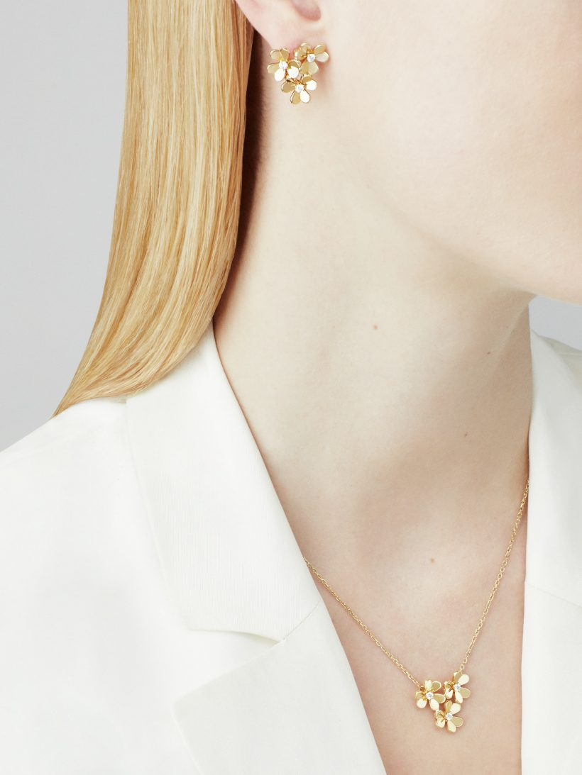 Frivole pendant with 3 flowers, miniature style