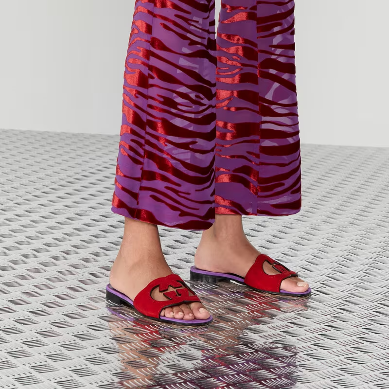 WOMEN'S INTERLOCKING G CUT-OUT SLIDE SANDAL