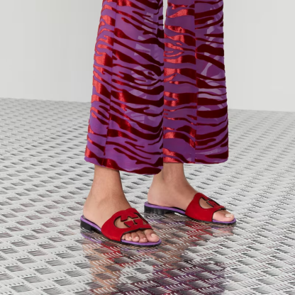 WOMEN'S INTERLOCKING G CUT-OUT SLIDE SANDAL