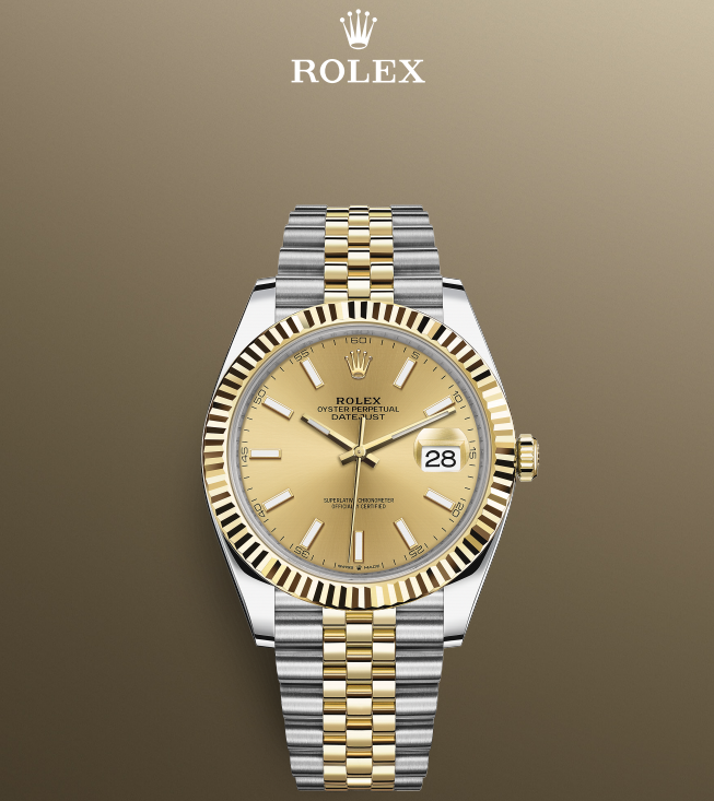 Rolex Silver 18K Yellow Gold And Stainless Steel Datejust