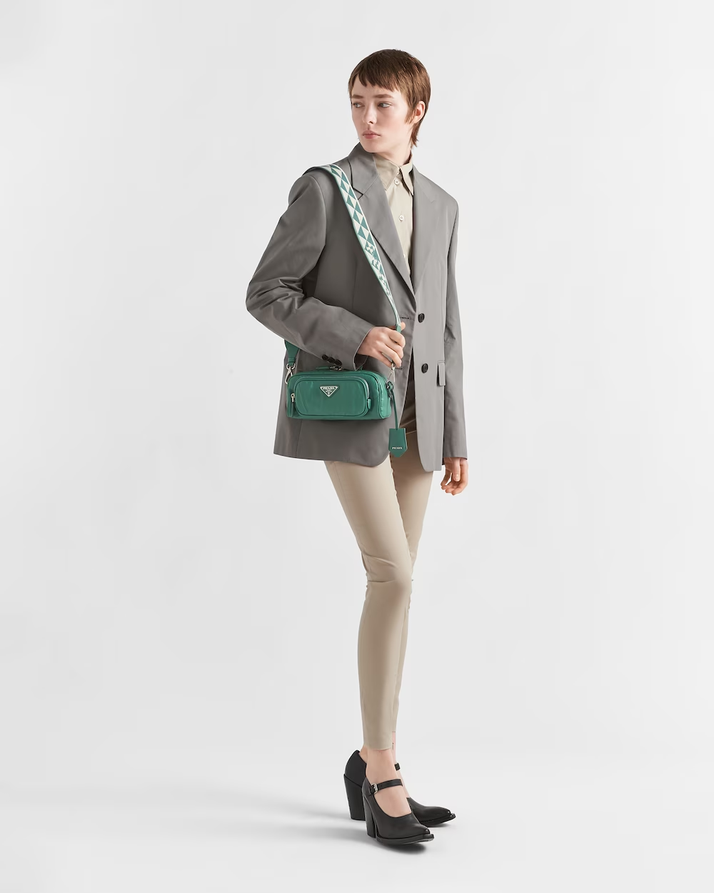 Nappa antique leather multi-pocket shoulder bag