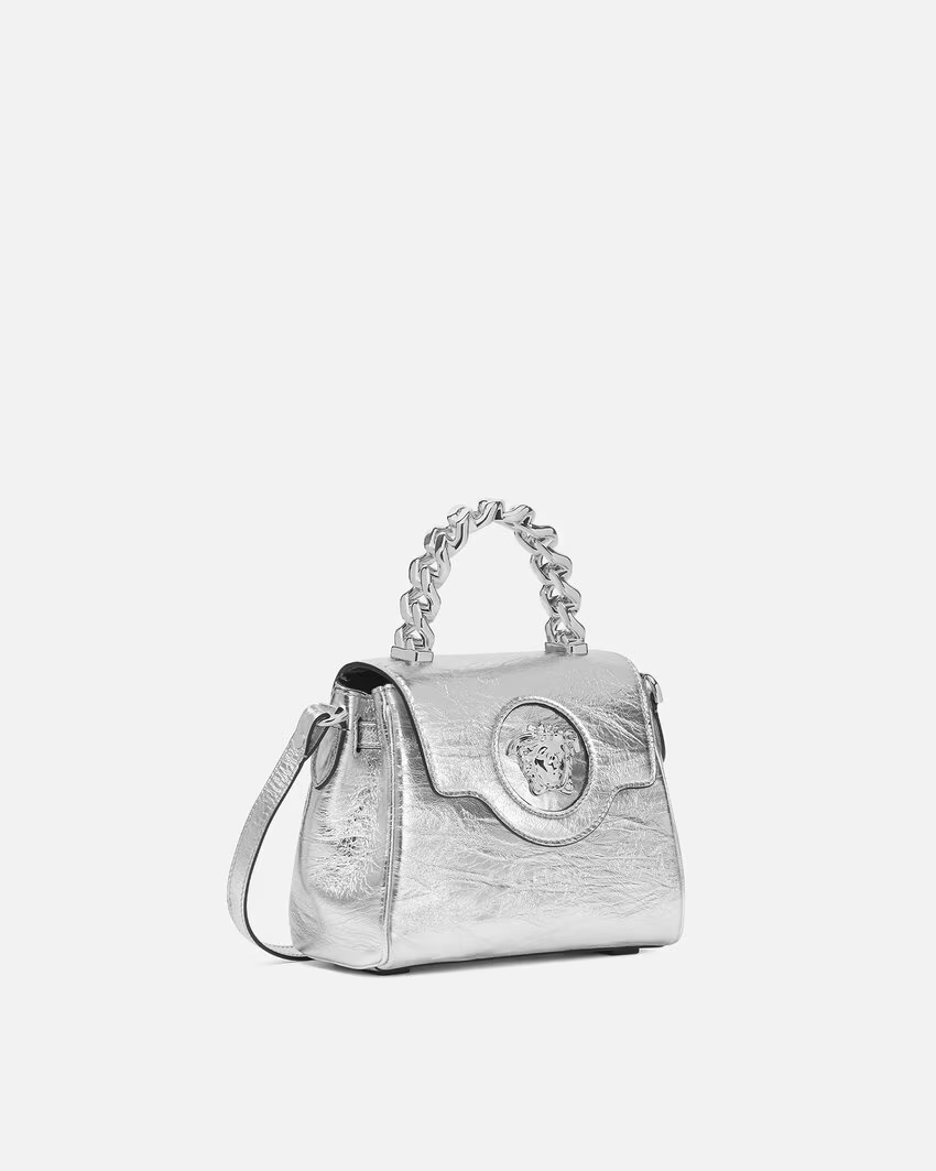 METALLIC LA MEDUSA SMALL HANDBAG