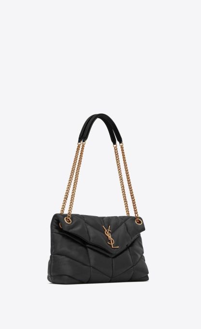 PUFFER SMALL CHAIN BAG IN QUILTED LAMBSKIN