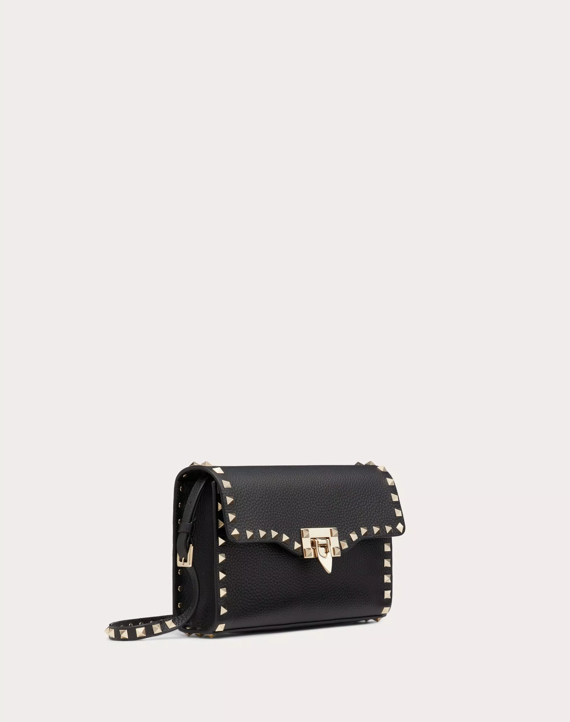 SMALL ROCKSTUD GRAINY CALFSKIN CROSSBODY BAG