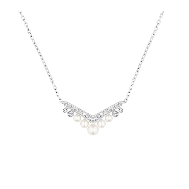 JOSÉPHINE AIGRETTE PENDANT White gold, pearls, diamonds