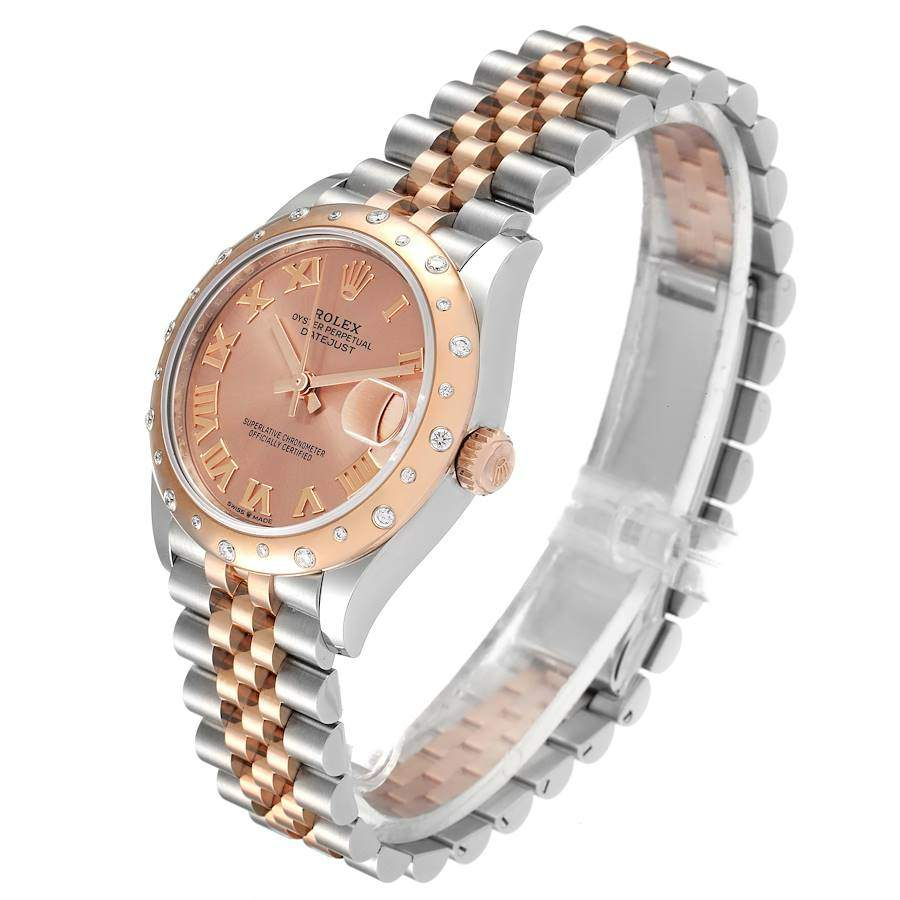 Rolex Salmon Diamonds 18K Rose Gold Datejust 278341 Women's Wristwatch 31 MM