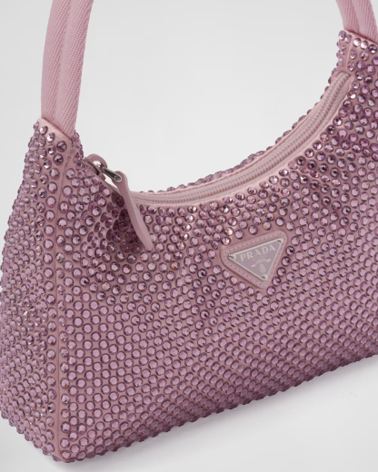 Satin mini-bag with crystals