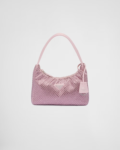 Satin mini-bag with crystals