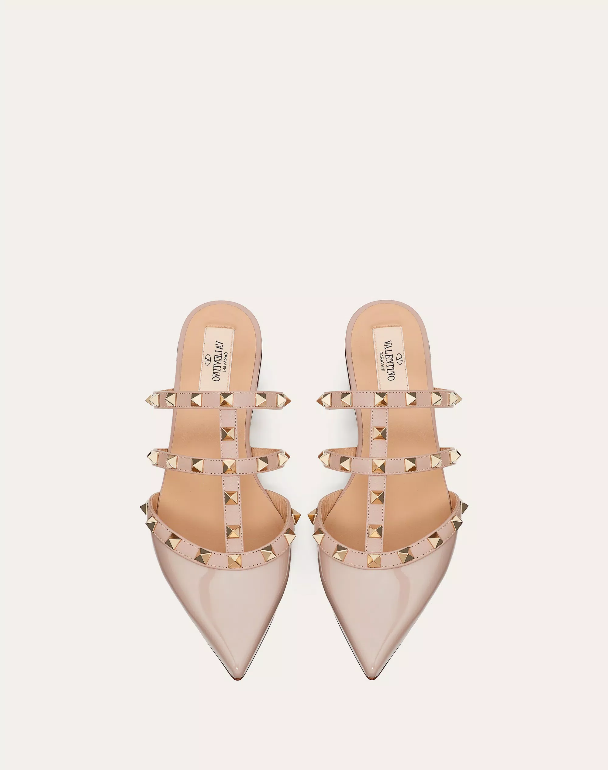 ROCKSTUD PATENT-LEATHER MULE
