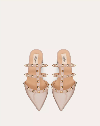 ROCKSTUD PATENT-LEATHER MULE