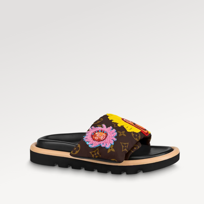 LV x YK Pool Pillow Flat Comfort Mule