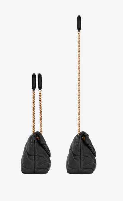 PUFFER SMALL CHAIN BAG IN QUILTED LAMBSKIN