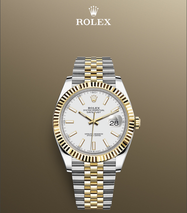 Rolex Silver 18K Yellow Gold And Stainless Steel Datejust
