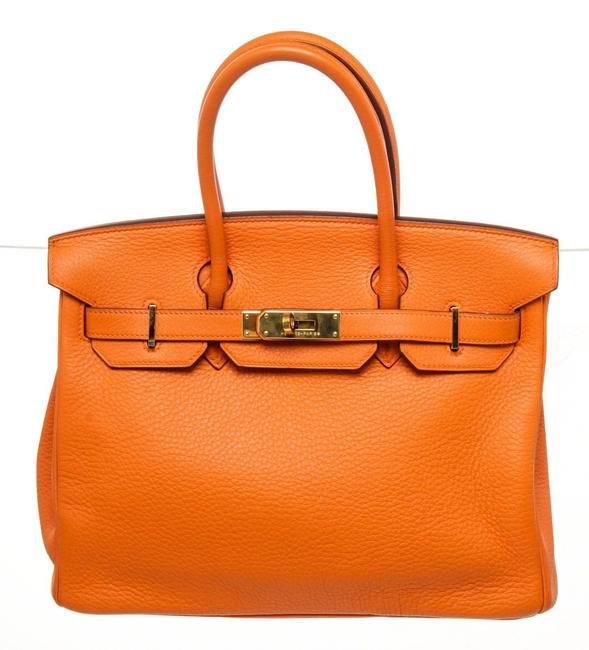 Hermès Birkin Leather 30cm Satchel Orange Shoulder Bag