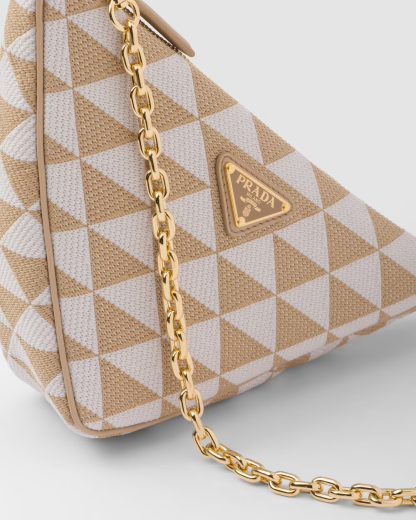 Embroidered jacquard fabric mini-bag