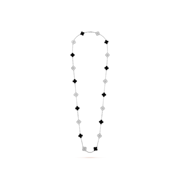 Vintage Alhambra long necklace with 20 lucky four-leaf motifs